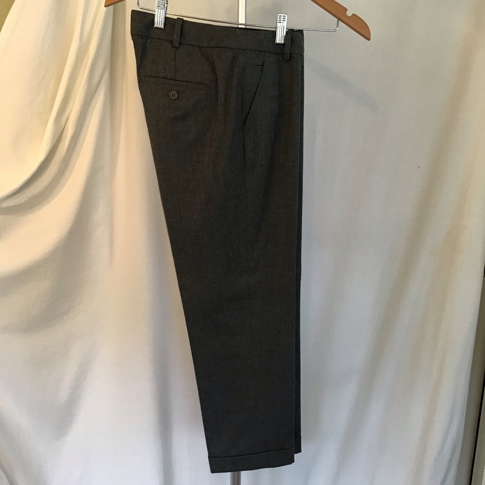 Talbots gray wool flannel cuffed cropped pants  2
